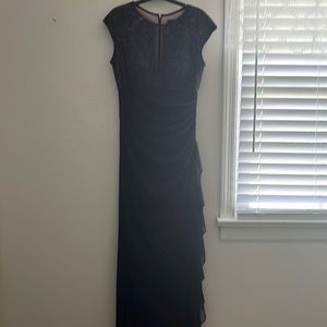 Cocktail dress. Navy. Worn once Not altered and i am 5’ 6
